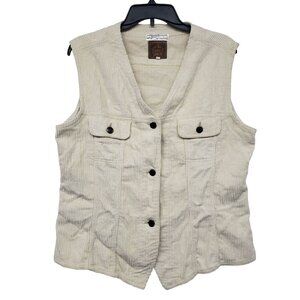 Vintage Y2K AMI Cream Corduroy Western Vest Womens XL